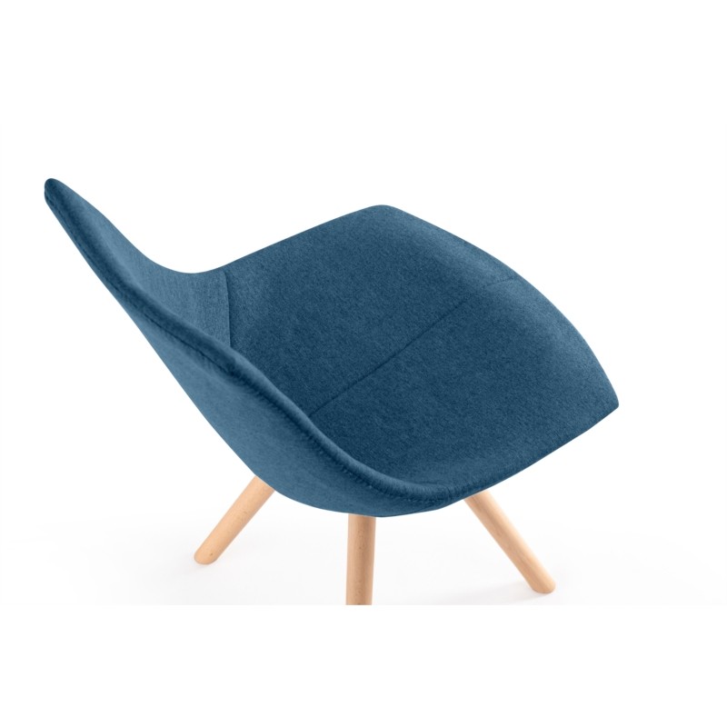 Lot de 2 chaises en tissu avec pieds en hêtre naturel MYRTA (Bleu pétrole) - image 57510