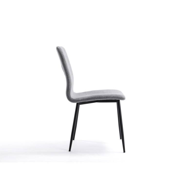 Juego de 2 sillas de tela con patas de metal negro RANIA (Gris) - image 57518