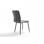 Set di 2 sedie in tessuto con gambe in metallo nero RANIA (Grigio)