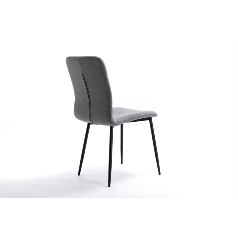 Set aus 2 Stoffstühlen mit schwarzen Metallbeinen RANIA (Grau) - image 57519