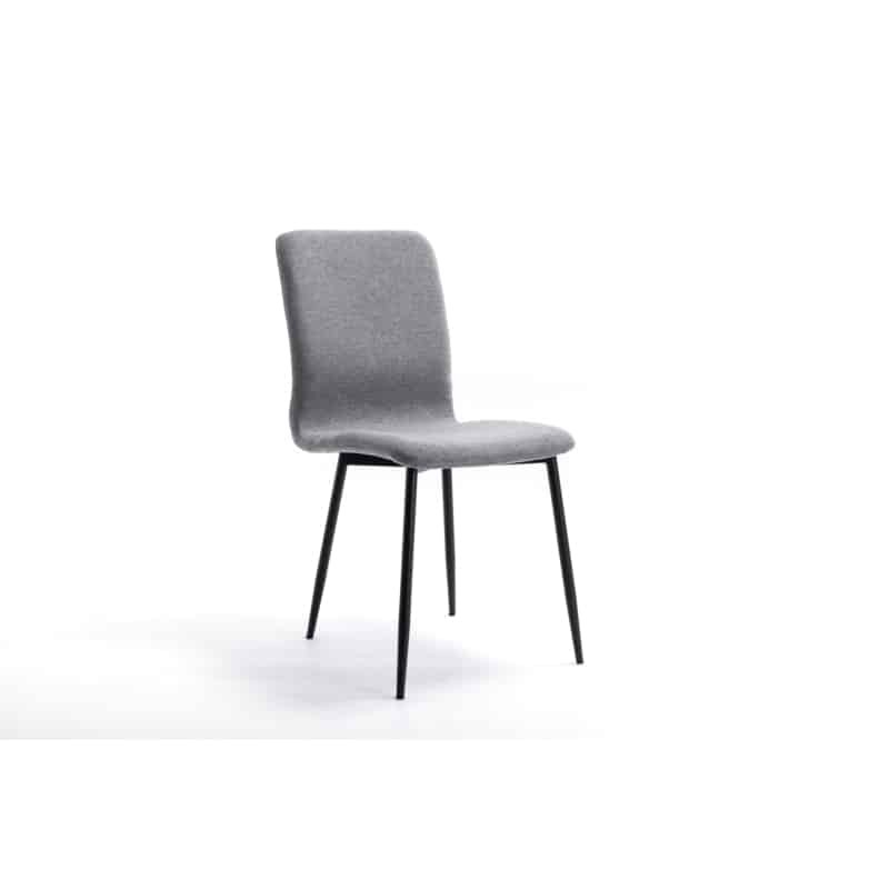 Lot de 2 chaises en tissu avec pieds en métal noir RANIA (Gris) - image 57523