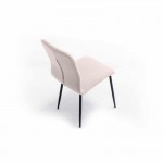 Set of 2 fabric chairs with black metal legs RANIA (Beige)