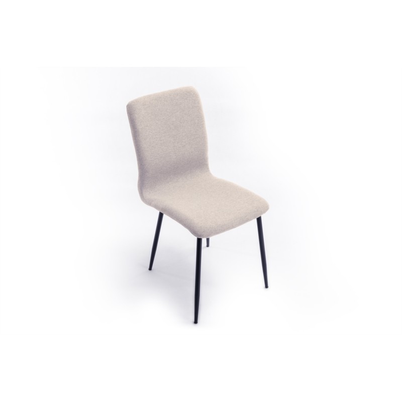Set di 2 sedie in tessuto con gambe in metallo nero RANIA (Beige) - image 57534