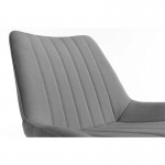Set di 2 sedie in tessuto a righe con gambe in metallo nero CATHIA (Grigio)