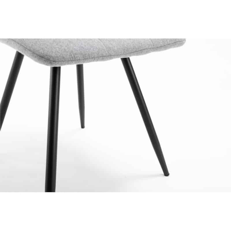 Juego de 2 sillas de tela cuadradas con patas de metal negro TINA (gris claro) - image 57560