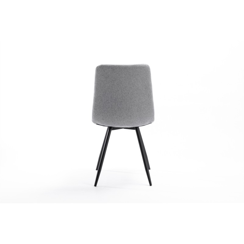 Set di 2 sedie quadrate in tessuto con gambe in metallo nero TINA (grigio chiaro) - image 57561