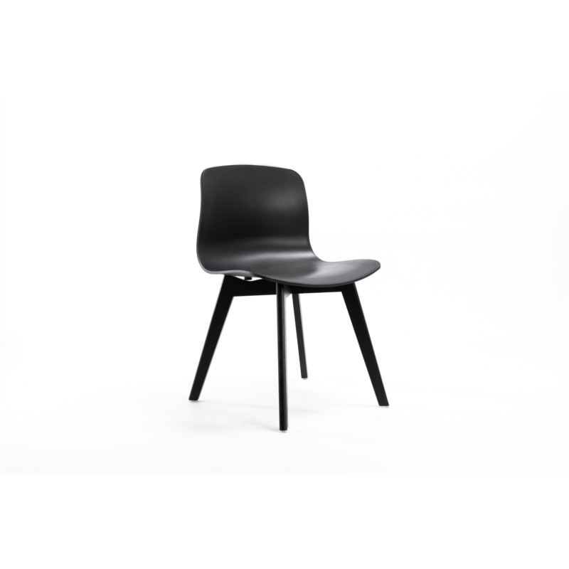 Lot de 2 chaises en polypropylène avec pieds en hêtre teintés OMBRA (Noir) - image 57607