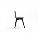 Set of 2 polypropylene chairs with stained beech legs OMBRA (Black)
