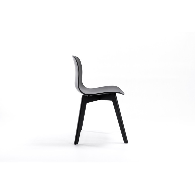 Set aus 2 Polypropylen-Stühlen mit gebeizten Buchenbeinen OMBRA (Schwarz) - image 57609