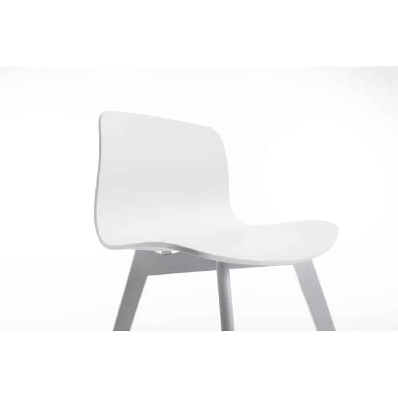 Lot de 2 chaises en polypropylène avec pieds en hêtre teintés OMBRA (Blanc) - image 57628