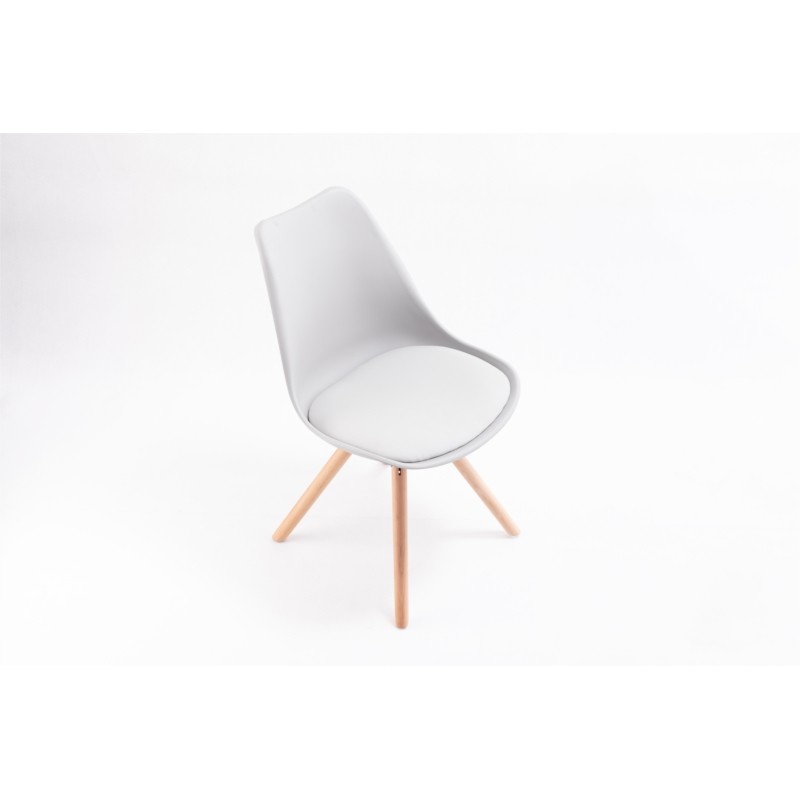 Set of 2 Scandinavian chairs legs light wood SNOOP (Grey) - image 57642
