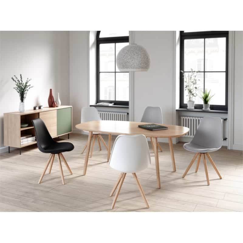 Set aus 2 skandinavischen Stühlen Beine helles Holz SNOOP (Grau) - image 57643