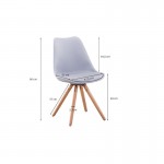 Juego de 2 sillas escandinavas patas de madera clara SNOOP (Gris)