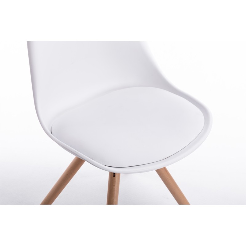  Lot de 2 chaises scandinaves pieds bois clairs SNOOP (Blanc) - image 57655