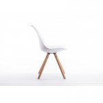  Set von 2 skandinavischen Stühlen Beine helles Holz SNOOP (Weiß)