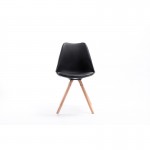 Set of 2 Scandinavian chairs light wood legs SNOOP (Black)