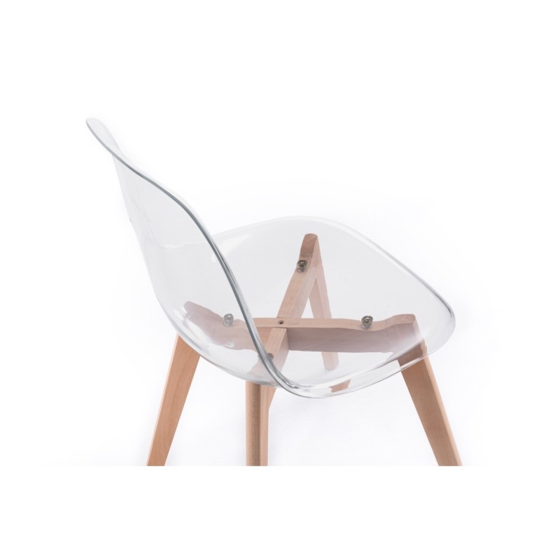 Set of 2 Scandinavian chairs light wood legs SNOOP (Transparent) - image 57684