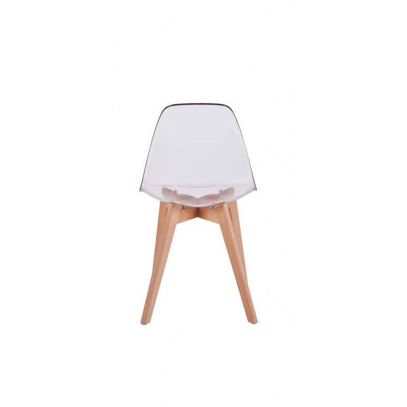 Juego de 2 sillas escandinavas patas de madera clara SNOOP (Transparente) - image 57685