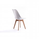 Set of 2 Scandinavian chairs light wood legs SIRIUS (White)