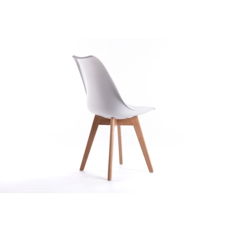 Lot de 2 chaises scandinaves pieds bois clairs SIRIUS (Blanc) - image 57702