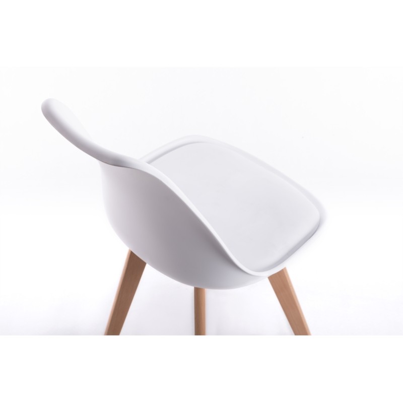 Lot de 2 chaises scandinaves pieds bois clairs SIRIUS (Blanc) - image 57703