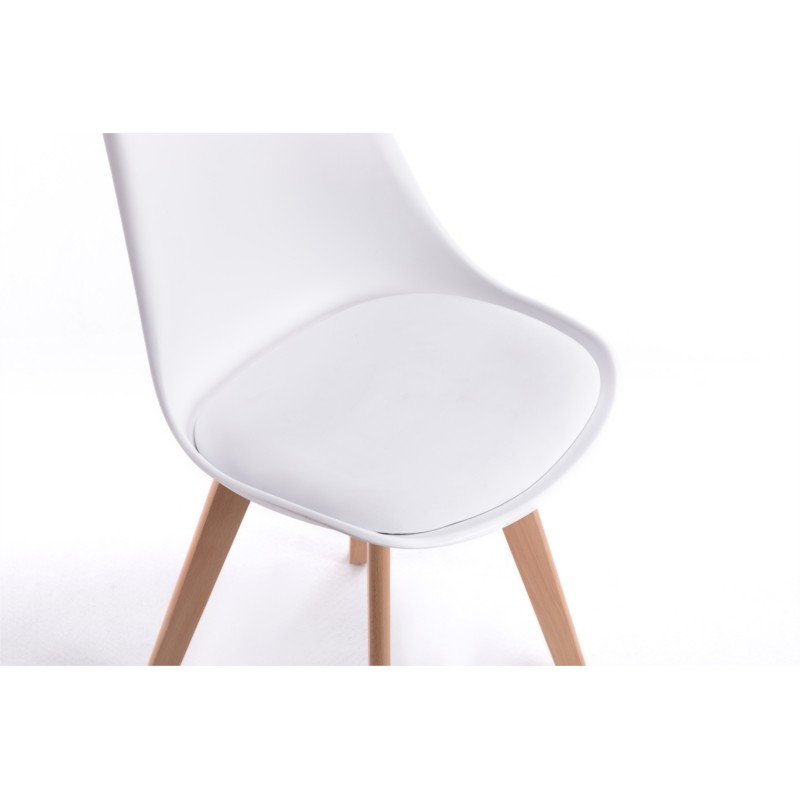 Lot de 2 chaises scandinaves pieds bois clairs SIRIUS (Blanc) - image 57710
