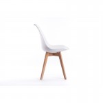 Juego de 2 sillas escandinavas patas de madera clara SIRIUS (Blanco)
