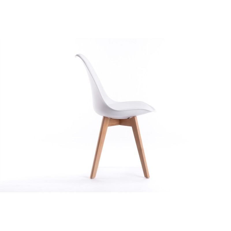 Set of 2 Scandinavian chairs light wood legs SIRIUS (White) - image 57712