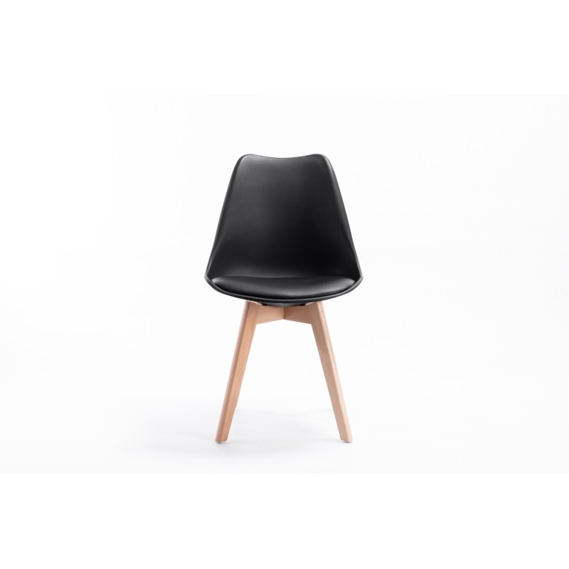 Lot de 2 chaises scandinaves pieds bois clairs SIRIUS (Noir) - image 57714