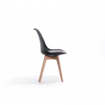 Set aus 2 skandinavischen Stühlen helle Holzbeine SIRIUS (Schwarz)