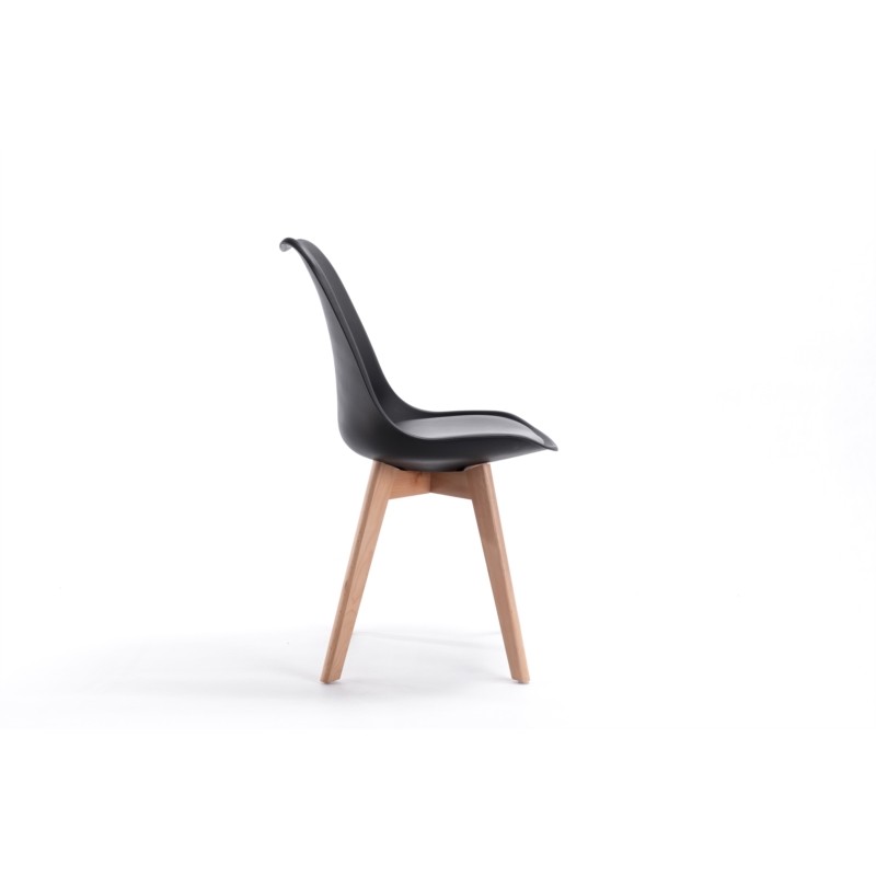 Lot de 2 chaises scandinaves pieds bois clairs SIRIUS (Noir) - image 57716