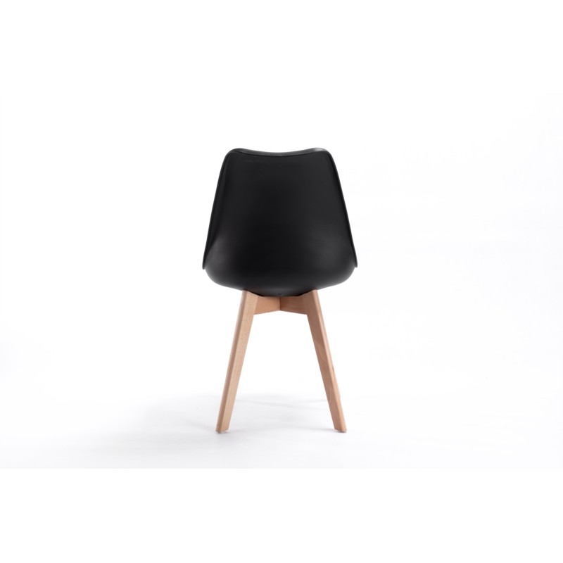 Set aus 2 skandinavischen Stühlen helle Holzbeine SIRIUS (Schwarz) - image 57718