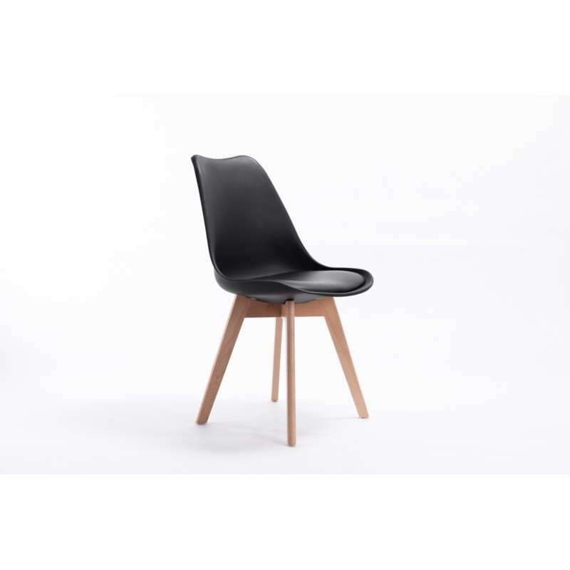 Lot de 2 chaises scandinaves pieds bois clairs SIRIUS (Noir) - image 57720