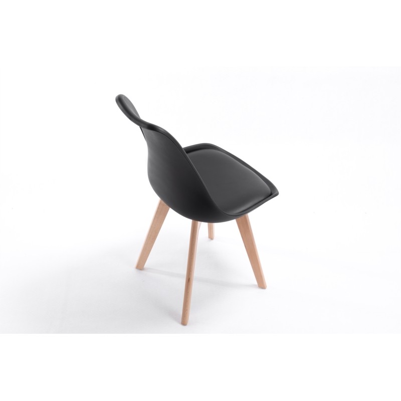 Lot de 2 chaises scandinaves pieds bois clairs SIRIUS (Noir) - image 57723