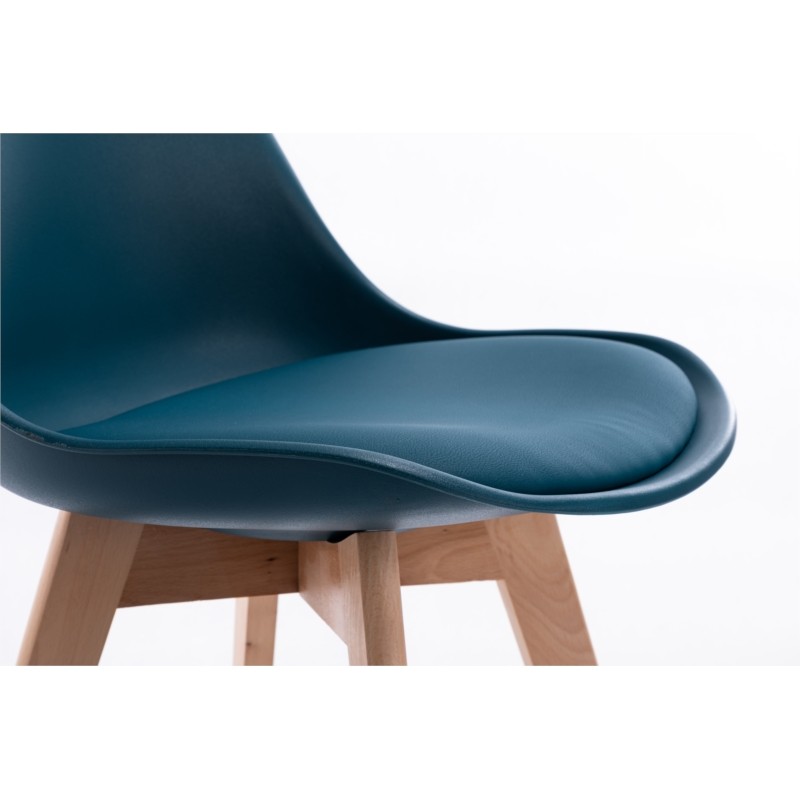 Set of 2 Scandinavian chairs light wood legs SIRIUS (Petroleum Blue) - image 57726