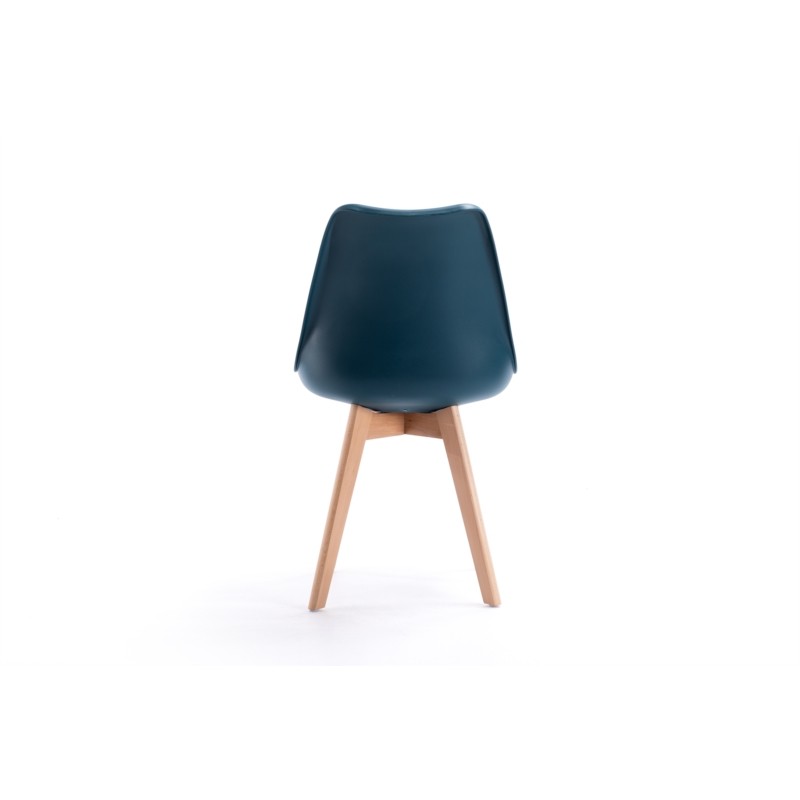 Lot de 2 chaises scandinaves pieds bois clairs SIRIUS (Bleu pétrole) - image 57738