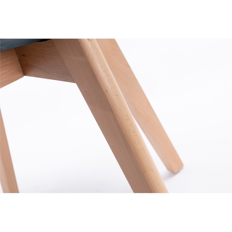 Juego de 2 sillas escandinavas patas de madera clara SIRIUS (Petroleum Blue) - image 57740