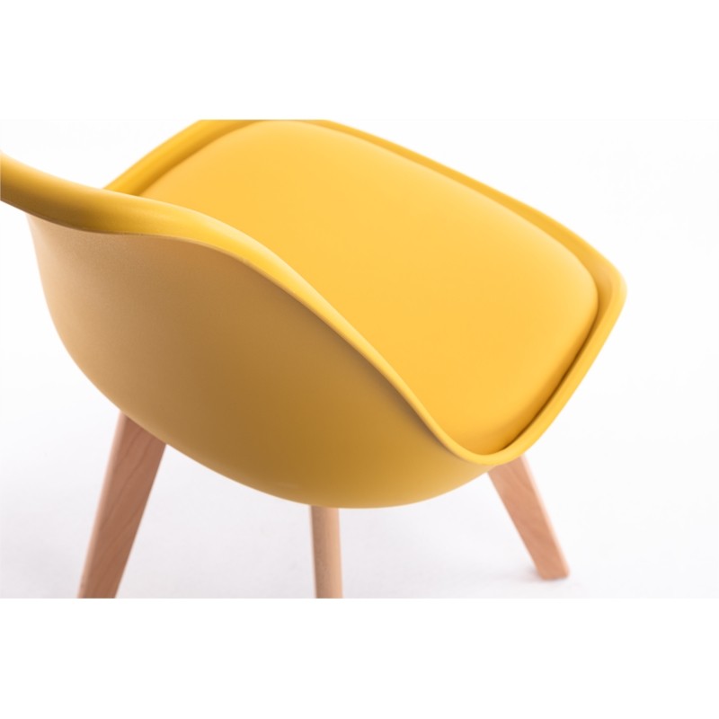 Set of 2 Scandinavian chairs light wood legs SIRIUS (Yellow) - image 57742