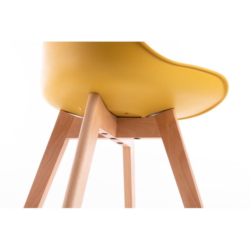 Juego de 2 sillas escandinavas patas de madera clara SIRIUS (Amarillo) - image 57743