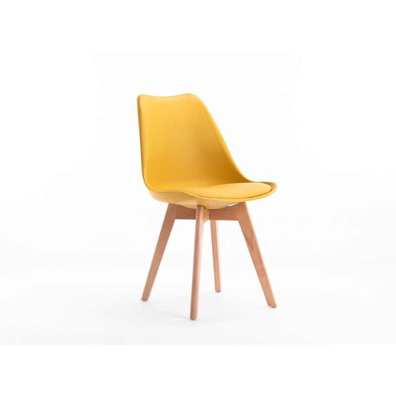 Set aus 2 skandinavischen Stühlen helle Holzbeine SIRIUS (Gelb) | Stühle