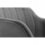 Set aus 2 gestreiften Armlehnenstühlen aus natürlichem Buchenfußstoff PAULA (Grau)