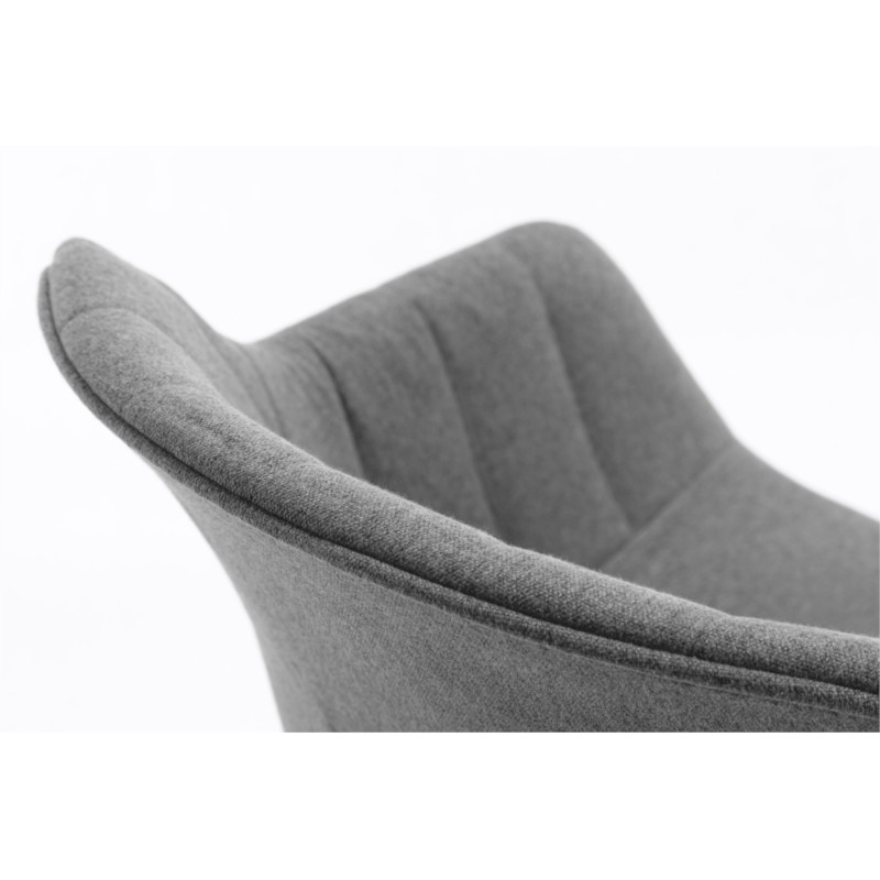 Lot de 2 chaises accoudoirs à rayures en tissu pieds hêtre naturel PAULA (Gris) - image 57765