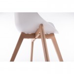 Set of 2 armrest chairs in polypropylene legs natural beech VIKKIE (White)