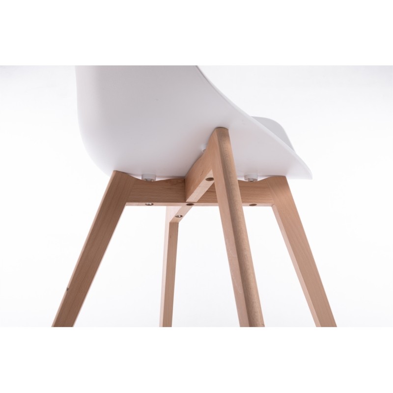 Set of 2 armrest chairs in polypropylene legs natural beech VIKKIE (White) - image 57780