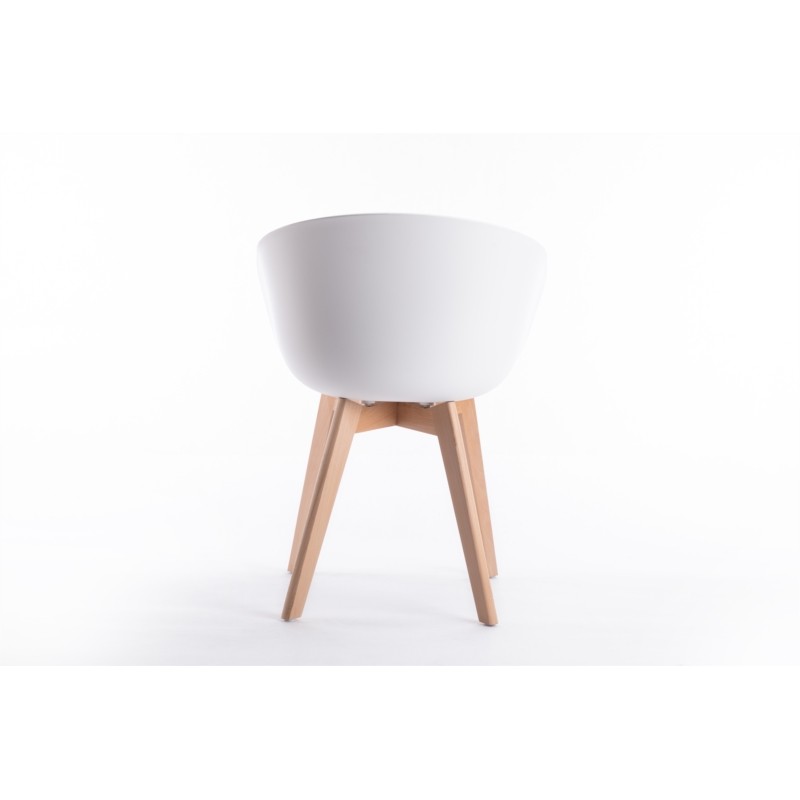 Set of 2 armrest chairs in polypropylene legs natural beech VIKKIE (White) - image 57783