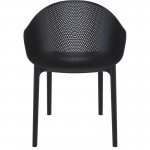 Set mit 4 Stühlen aus Polypropylen Innen-Außen BREHAT (Schwarz)