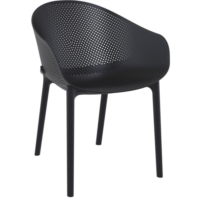 Set of 4 chairs in polypropylene Interior-Exterior BREHAT (Black) - image 57802