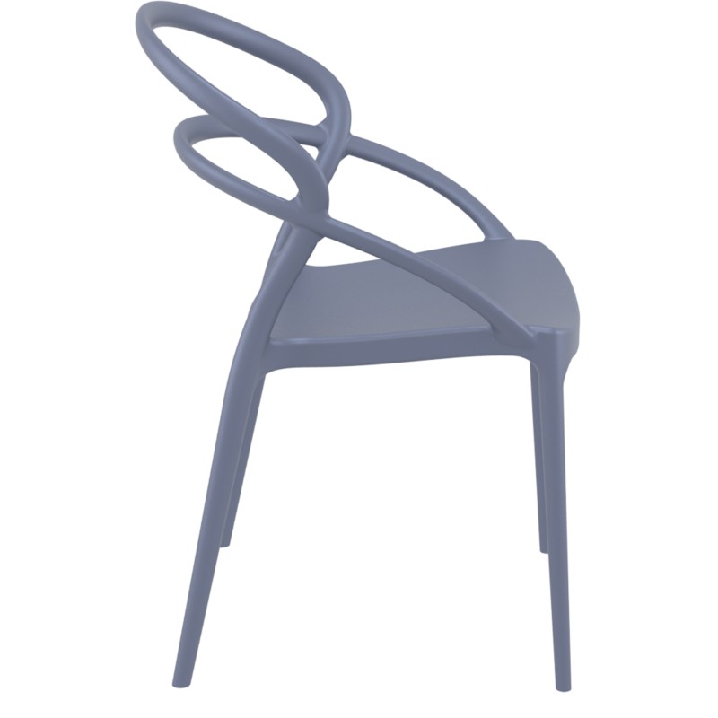 Juego de 4 sillas en polipropileno Interior-Exterior IBIZA (Gris) - image 57815