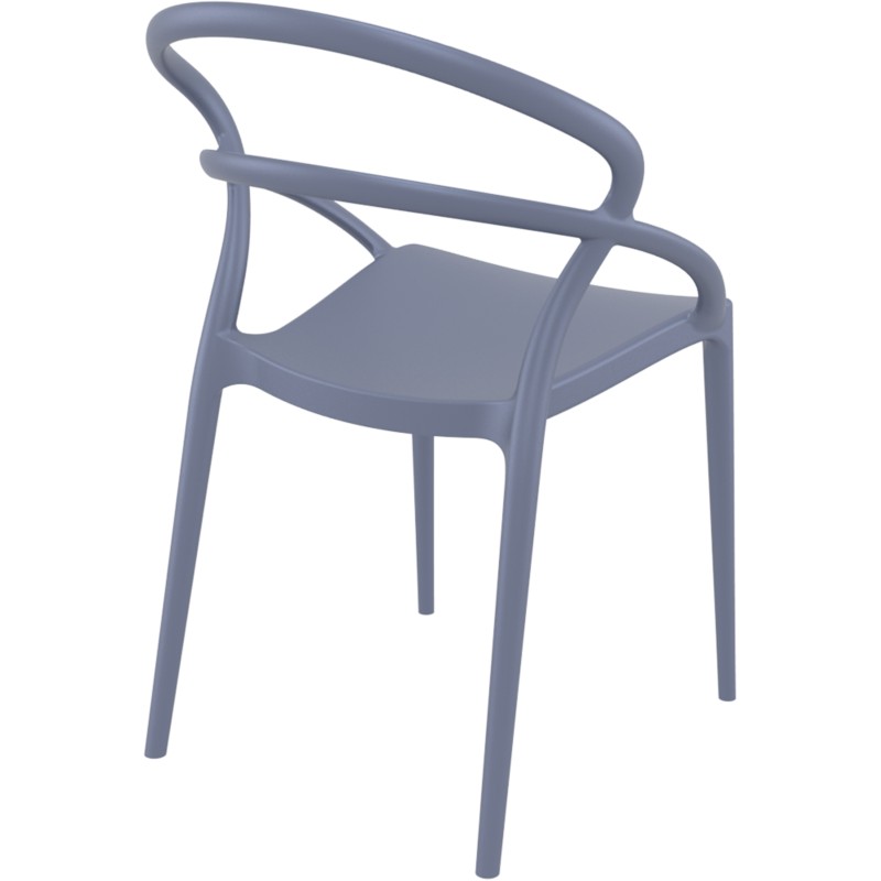 Juego de 4 sillas en polipropileno Interior-Exterior IBIZA (Gris) - image 57818