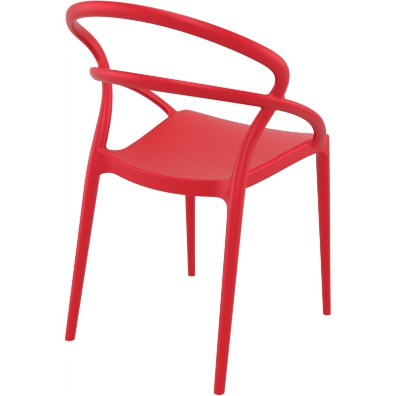 Juego de 4 sillas en polipropileno Interior-Exterior IBIZA (Rojo) - image 57824